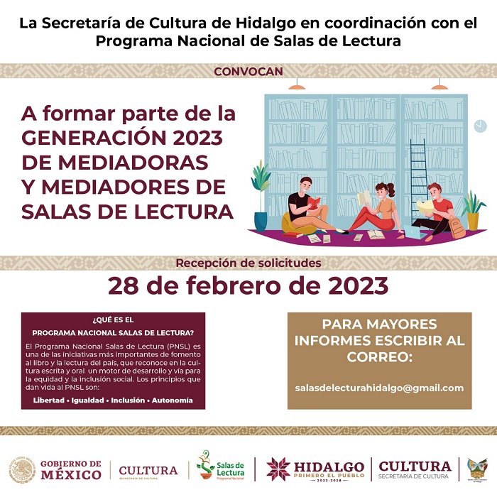 Invita Secretaría de Cultura a Diplomado en Mediación Lectora