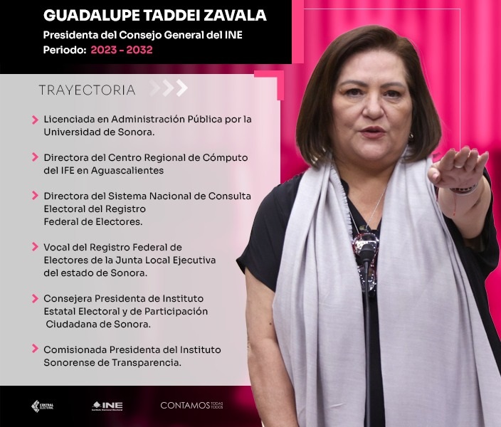 Guadalupe Taddei Zavala Protesta Como Primera Consejera Mujer Presidenta  del Consejo General del INE