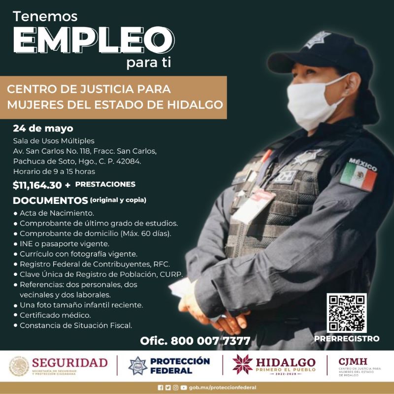 Jornada de Reclutamiento el 24 de Mayo en el Centro de Justicia para Mujeres del Estado de Hidalgo