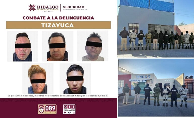 En Cinco Operativos SSPEH y PGJEH  Detiene a 6 Personas, Asegura 2 Mil Dosis de Droga, 12 elulares y un Vehiculo