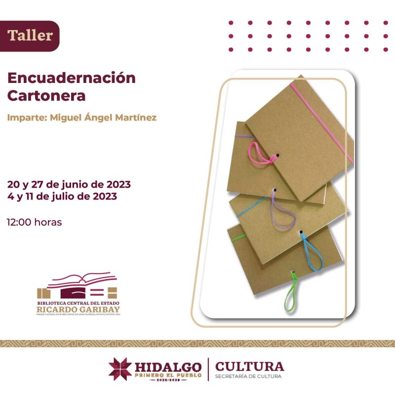 Impartirán Taller Gratuito de Encuadernación Cartonera en la Biblioteca Ricardo Garibay