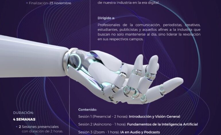 Invita CCTI a Taller-Concurso de Inteligencia Artificial Para Comunicadores