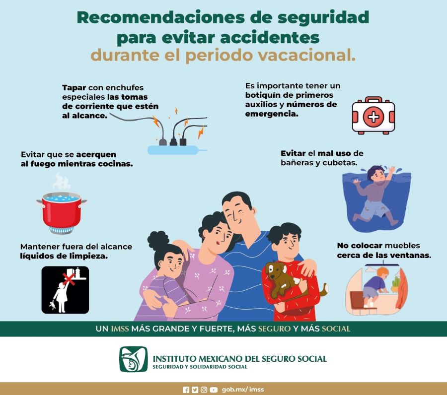 Emite IMSS Hidalgo Recomendaciones de Seguridad en Casa Para Infantes Durante Vacaciones