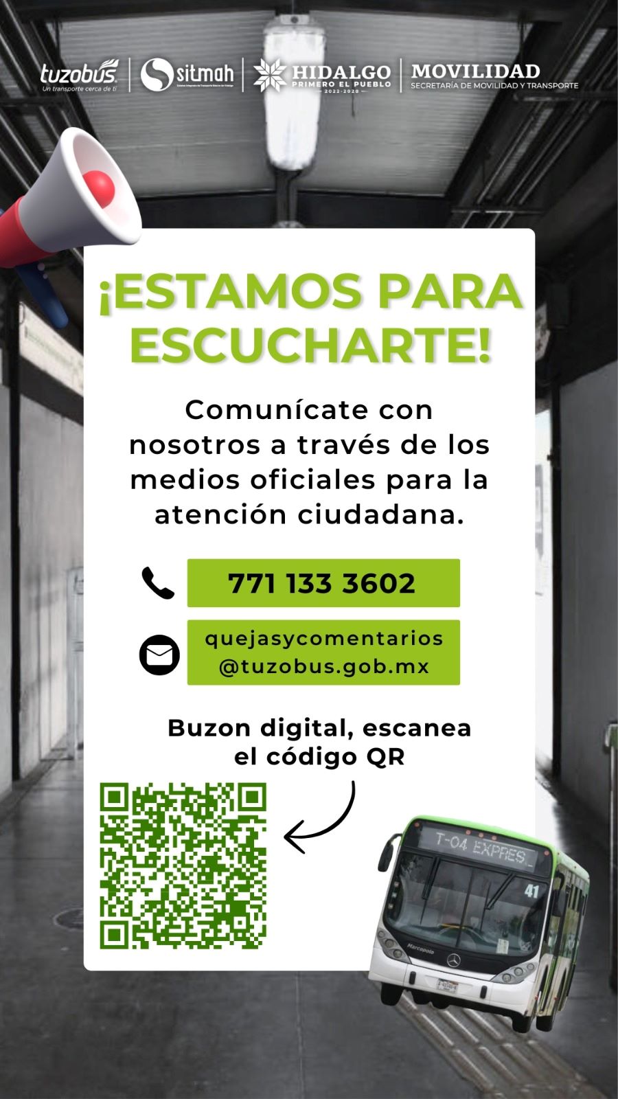 Medios de Contacto Oficiales Para el Sistema Tuzobús