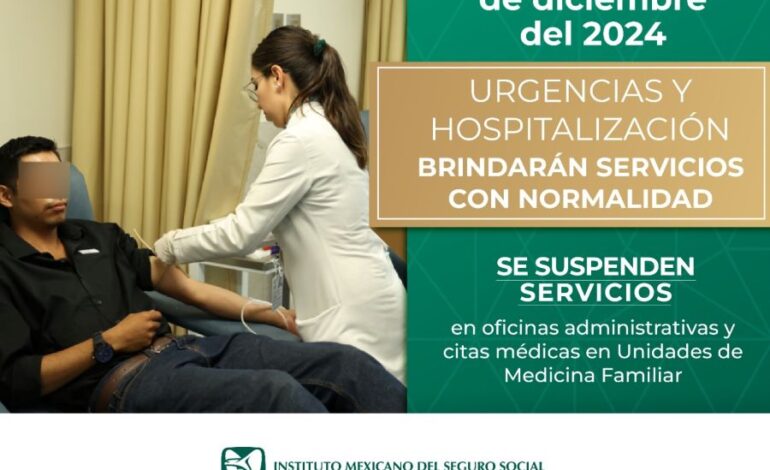 Brinda IMSS Hidalgo servicio de Urgencias y Atención Médica Continua durante el 25 de diciembre