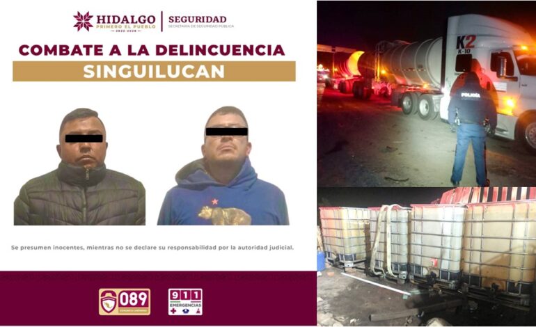 Robo de vehículo deriva en cateo donde aseguran más de 9 mil litros de hidrocarburo