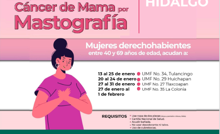 Promueve IMSS Hidalgo salud de mujeres con Unidades Móviles de Mastografía